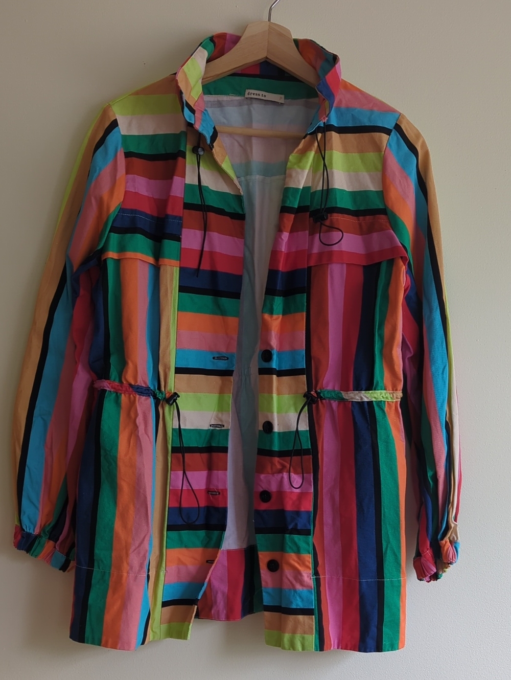 Striped Multicolor Cotton Jacket - Women's